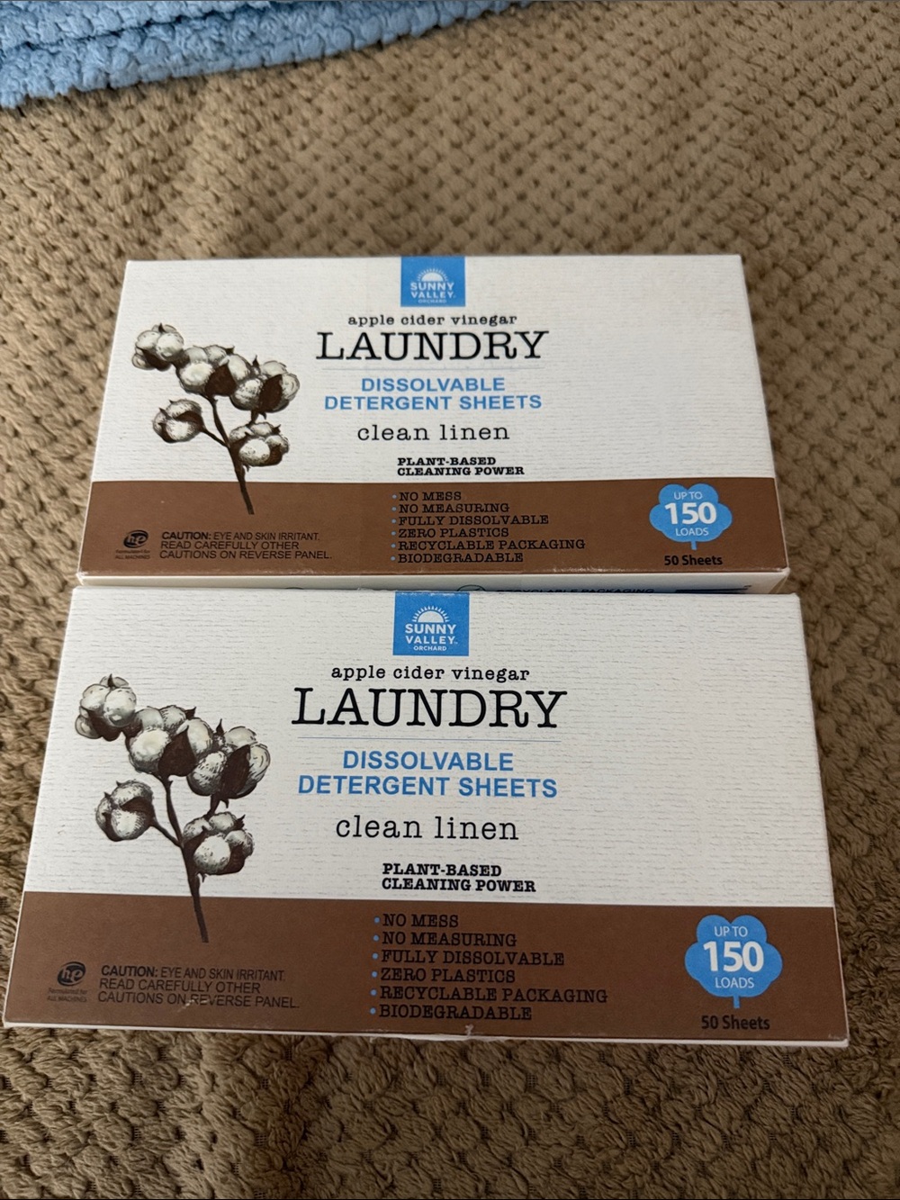 2- Boxes ofClean Linen Apple Cider Vinegar Dissolvable Laundry Detergent Sheets